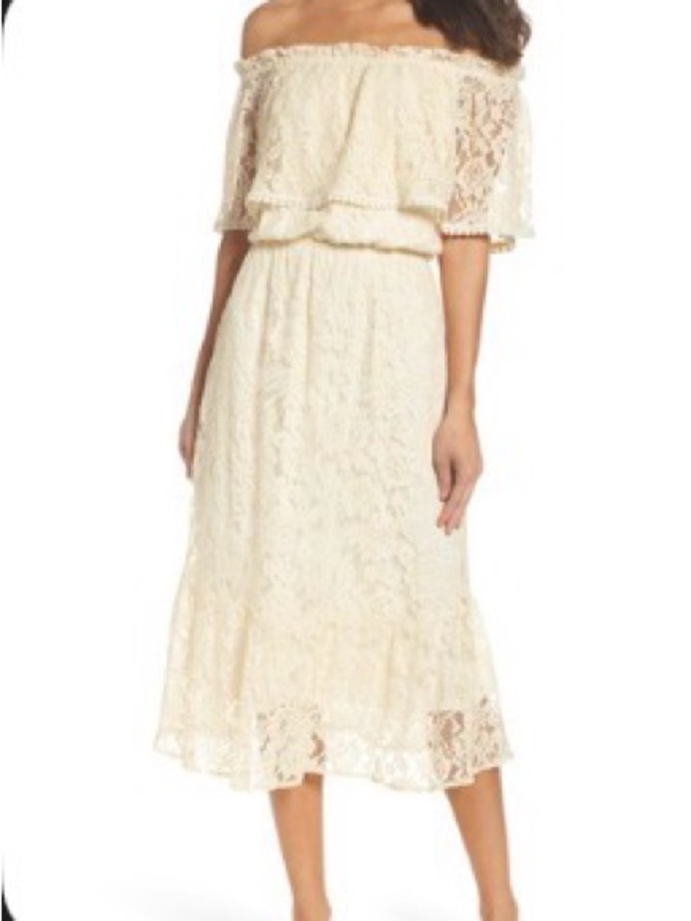 Fraiche by J Popover MIDI Dress - Ivory
